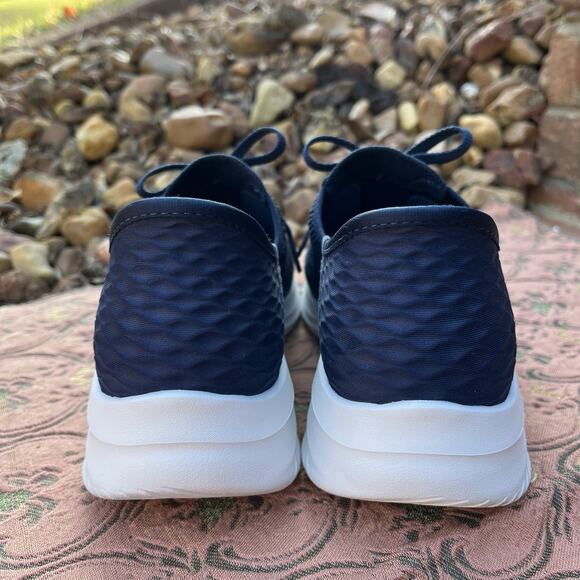 Sketchers Size 7.5 Air Cooled Memory Foam Sneaker Slip On Navy Blue Women’s - Picture 5 of 9